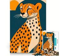 Puzzle da 1000 pezzi per adulti con illustrazione di ghepardo,taglio preciso,divertente rompicapo,regalo per il tempo libero,decorazione natalizia (38x52cm)
