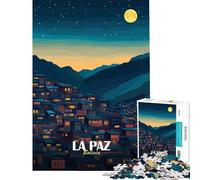 Puzzle da 1000 pezzi per adulti con illustrazione di La Paz Bolivia paesaggio notturno Gioco interattivo ed educativo ideale come regalo di compleanno per tutta la famiglia (dimensioni 38x52cm)