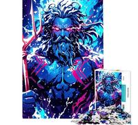Puzzle da 1000 pezzi per adulti con illustrazione di Poseidone e tridente Gioco rilassante per adulti ideale per migliorare la memoria perfetto per compleanni (dimensioni 50x75cm)