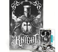 Puzzle da 1000 pezzi per adulti con illustrazione di un cavaliere in bianco e nero e tema Armageddon ideale per rilassarsi decorare la casa o come regalo per tutta la famiglia 38x52cm