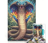 Puzzle da 1000 pezzi per adulti con illustrazione di un cobra colorato nella giungla, gioco pratico, attività divertente da fare a casa, ideale come regalo per tutta la famiglia 50x75cm