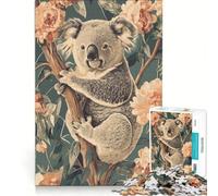 Puzzle da 1000 pezzi per adulti con illustrazione di un koala su un albero fiorito Un gioco rilassante divertente e spiritoso ideale come regalo 38x52cm