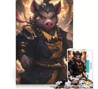 Puzzle da 1000 pezzi per adulti con illustrazione di un monaco maiale gioco interattivo decorazione da parete adatto per la decorazione della scrivania 38x52cm
