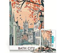 Puzzle da 1000 pezzi per adulti con illustrazione di un paesaggio urbano e bagno,taglio netto,gioco creativo per lo sviluppo delle capacità,gioco per il tempo libero,regalo di Natale rilassante