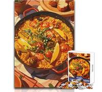 Puzzle da 1000 pezzi per adulti con illustrazione di un piatto di paella, giocattoli, giochi educativi, migliora la memoria, opera d'arte, regalo, dimensioni 38x52cm
