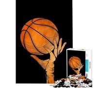 Puzzle da 1000 pezzi per adulti con illustrazione di una mano a tema basket stile pop art Gioco intellettuale rompicapo analisi e logica Ottimo regalo e giocattolo (dimensioni 75x50cm)