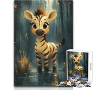 Puzzle da 1000 pezzi per adulti con illustrazione di una simpatica zebra, decorazione artistica per la casa, gioco pratico per bambini dai 14 anni in su (dimensioni 50x75cm)