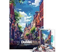 Puzzle da 1000 pezzi per adulti con illustrazione di una strada di Dublino Irlanda Giochi per famiglie sfida per l'intelligenza giocattolo che crea dipendenza ottimo per il divertimento in famiglia