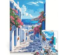 Puzzle da 1000 pezzi per adulti con illustrazione di un'isola greca, gioco impossibile, divertente attività da fare in casa, adatto come decorazione da scrivania 50x75cm