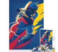 Puzzle da 1000 pezzi per adulti con illustrazione dinamica del giocatore di cricket giocattoli per la decorazione della casa regali di Babbo Natale segreto gioco pratico per allenare il cervello