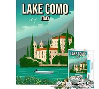 Puzzle da 1000 pezzi per adulti con immagine del Lago di Como Italia ideale per viaggi e relax Un gioco che crea dipendenza e aiuta a sviluppare la pazienza Regalo di compleanno per tutta la famiglia