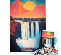 Puzzle da 1000 pezzi per adulti con immagine del tramonto delle Cascate Vittoria puzzle per adulti e famiglie ideale per passare il tempo durante le vacanze a casa (dimensioni 38x26cm)