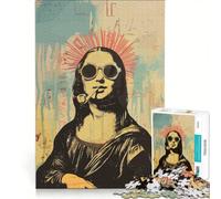 Puzzle da 1000 pezzi per adulti con immagine della Monna Lisa in stile hippie gioco divertente interazione genitore-figlio ogni pezzo è unico 50x75cm