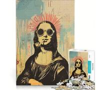 Puzzle da 1000 pezzi per adulti con immagine della Monna Lisa in stile hippie gioco per famiglie decorazione per la casa adatto per la scrivania 38x26cm