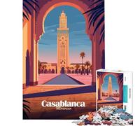 Puzzle da 1000 pezzi per adulti con immagine della moschea di Casablanca ideale come regalo per tutta la famiglia Gioco stimolante arte e regalo adatto anche alle coppie (dimensioni 75x50cm)