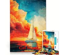 Puzzle da 1000 pezzi per adulti con immagine dell'isola dei gatti,poster artistico,gioco di squadra divertente,regalo per la mente,gioco accogliente,regalo di Natale per il tempo libero (38x26cm)