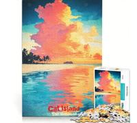 Puzzle da 1000 pezzi per adulti con immagine di Cat Island alle Bahamas, gioco impossibile, ideale per passare il tempo durante le vacanze, regalo di compleanno o di viaggio 50x75cm
