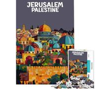 Puzzle da 1000 pezzi per adulti con immagine di Gerusalemme e Palestina sfida impegnativa da completare decorazione per la casa gioco divertente adatto a partire dai 14 anni (38x52cm)