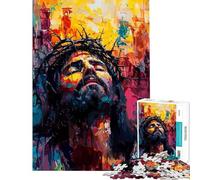 Puzzle da 1000 pezzi per adulti con immagine di Gesù Cristo Aiuta ad allenare la mente permette di tagliare con precisione ed è un gioco impegnativo Adatto a partire dai 14 anni (38x52cm)