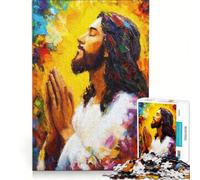 Puzzle da 1000 pezzi per adulti con immagine di Gesù in preghiera un gioco rilassante divertente e spiritoso ideale come regalo 38x52cm
