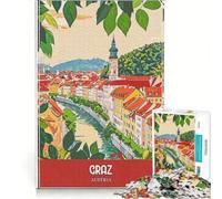 Puzzle da 1000 pezzi per adulti con immagine di Graz, Austria, poster di viaggio, giochi educativi, analisi e logica, regalo per donne 38x52cm