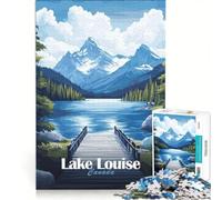 Puzzle da 1000 pezzi per adulti con immagine di Lake Louise Canada Gioco rilassante decorazione per la casa ideale come regalo per tutta la famiglia 50x75cm
