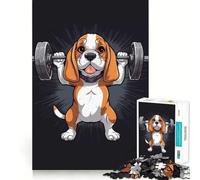 Puzzle da 1000 pezzi per adulti con immagine di un cane Beagle,decorazione murale,disegno finemente intagliato,gioco per la mente,regalo per momenti di relax,regalo di compleanno divertente (50x75cm)