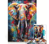 Puzzle da 1000 pezzi per adulti con immagine di un elefante, gioco pratico, migliora la memoria, ideale come regalo per tutta la famiglia 38x26cm