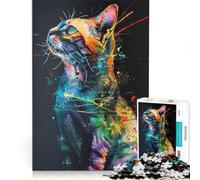 Puzzle da 1000 pezzi per adulti con immagine di un gatto, gioco educativo, di analisi e logica, sfida unica 38x52cm