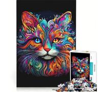 Puzzle da 1000 pezzi per adulti con immagine di un gatto, gioco impossibile, ideale per passare il tempo durante le vacanze, regalo di compleanno o di viaggio 38x26cm