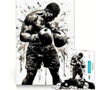 Puzzle da 1000 pezzi per adulti con immagine di un pugile,intagli precisi,gioco per la concentrazione mentale,gioco per momenti di tranquillità,attività per compleanno 38x52cm