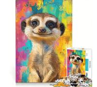 Puzzle da 1000 pezzi per adulti con immagine di un suricato sorridente gioco impossibile analisi e logica per rafforzare l'amore tra le coppie 50x75cm