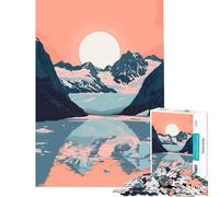 Puzzle da 1000 pezzi per adulti con immagine di un tramonto in Alaska gioco impegnativo sfida difficile regalo per donne e uomini (dimensioni 38x52cm)