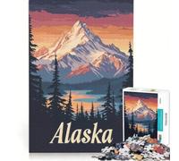 Puzzle da 1000 pezzi per adulti con immagine di un tramonto sulle montagne dell'Alaska, gioco educativo, analisi e logica, regalo di compleanno, regalo di viaggio 38x52cm