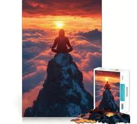 Puzzle da 1000 pezzi per adulti con immagine di una montagna in meditazione al tramonto, ideale per sviluppare abilità di ragionamento e alleviare l'ansia Taglio preciso Regalo elegante (38x26cm)