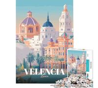 Puzzle da 1000 pezzi per adulti con immagine di Valencia Spagna poster di viaggio gioco educativo sfida giocattolo per l'arredamento della casa opera d'arte regalo (dimensioni 38x52cm)