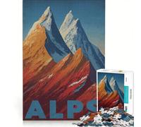 Puzzle da 1000 pezzi per adulti con immagine vintage delle Alpi e della catena montuosa, giocattolo educativo, difficile e stimolante, ideale come elemento da aggiungere alla lista dei desideri