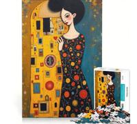 Puzzle da 1000 pezzi per adulti con immagini di Gustav Klimt e Tim Burton, giocattolo fai-da-te, per divertimento in famiglia, per rafforzare l'amore tra le coppie 50x75cm