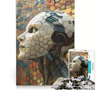 Puzzle da 1000 pezzi per adulti con intelligenza artificiale a forma di umanoide esagonale, gioco impossibile, decorazione per la casa, ideale come regalo per tutta la famiglia 50x75cm