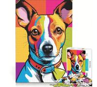 Puzzle da 1000 pezzi per adulti con Jack Russell Terrier, gioco impossibile, attività divertenti da fare in casa, collezione d'artista, belle arti 38x26cm