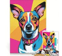 Puzzle da 1000 pezzi per adulti con Jack Russell Terrier, gioco impossibile, attività divertenti da fare in casa, collezione d'artista, belle arti 50x75cm