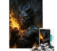 Puzzle da 1000 pezzi per adulti con Jinn il demone Ifrit con sfera di fuoco Gioco pratico e coinvolgente per coltivare la pazienza Regalo di compleanno antistress (dimensioni 38x52cm)