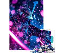 Puzzle da 1000 pezzi per adulti con katana rosa e samurai sfida educativa opera d'arte e giocattolo antistress per ragazzi dai 14 anni in su (38x52cm)