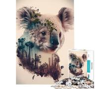 Puzzle da 1000 pezzi per adulti con koala e bambù ideale per tutta la famiglia Gioco stimolante regalo perfetto e antistress (dimensioni 50x75cm)
