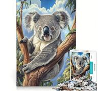 Puzzle da 1000 pezzi per adulti con koala su un albero di eucalipto gioco rilassante taglio di precisione adatto come decorazione da scrivania 38x52cm