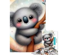 Puzzle da 1000 pezzi per adulti con koala sulla luna crescente Divertimento a casa rompicapo per passare il tempo durante le vacanze adatto a persone dai 14 anni in su (38x52cm)