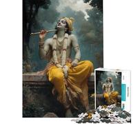 Puzzle da 1000 pezzi per adulti con Krishna che suona il flauto gioco rilassante educativo sfida regalo di Babbo Natale segreto analisi e logica (dimensioni 38x26cm)