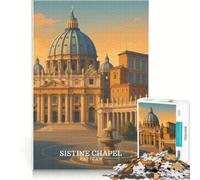 Puzzle da 1000 pezzi per adulti con la Cappella Sistina in Vaticano, gioco divertente, interazione genitore-figlio, ogni pezzo è unico 38x26cm