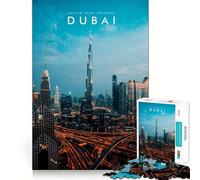 Puzzle da 1000 pezzi per adulti con la città di Dubai,ideale per giochi di squadra,divertimento e sfide intelligenti,un gioco tranquillo e rilassante,perfetto come regalo di compleanno o per hobby