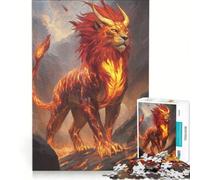 Puzzle da 1000 pezzi per adulti con la creatura leonessa infuocata, gioco impossibile, interazione genitore-figlio, lista dei desideri con Babbo Natale 38x26cm